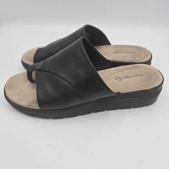 Baretraps Ravin Thong Sandals Womens Size 7.5 M Black Slide Faux Leather Robbie - Picture 7 of 10